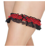 Coquette International Lingerie Cherished Moments Leg Garter (Black & Red)