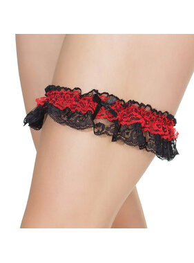 Coquette International Lingerie Cherished Moments Leg Garter (Black & Red)