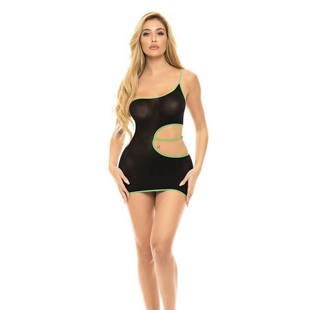 Pink Lipstick All You Need Cut Out Dress (Black)