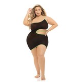 Pink Lipstick All You Need Cut Out Dress (Black)