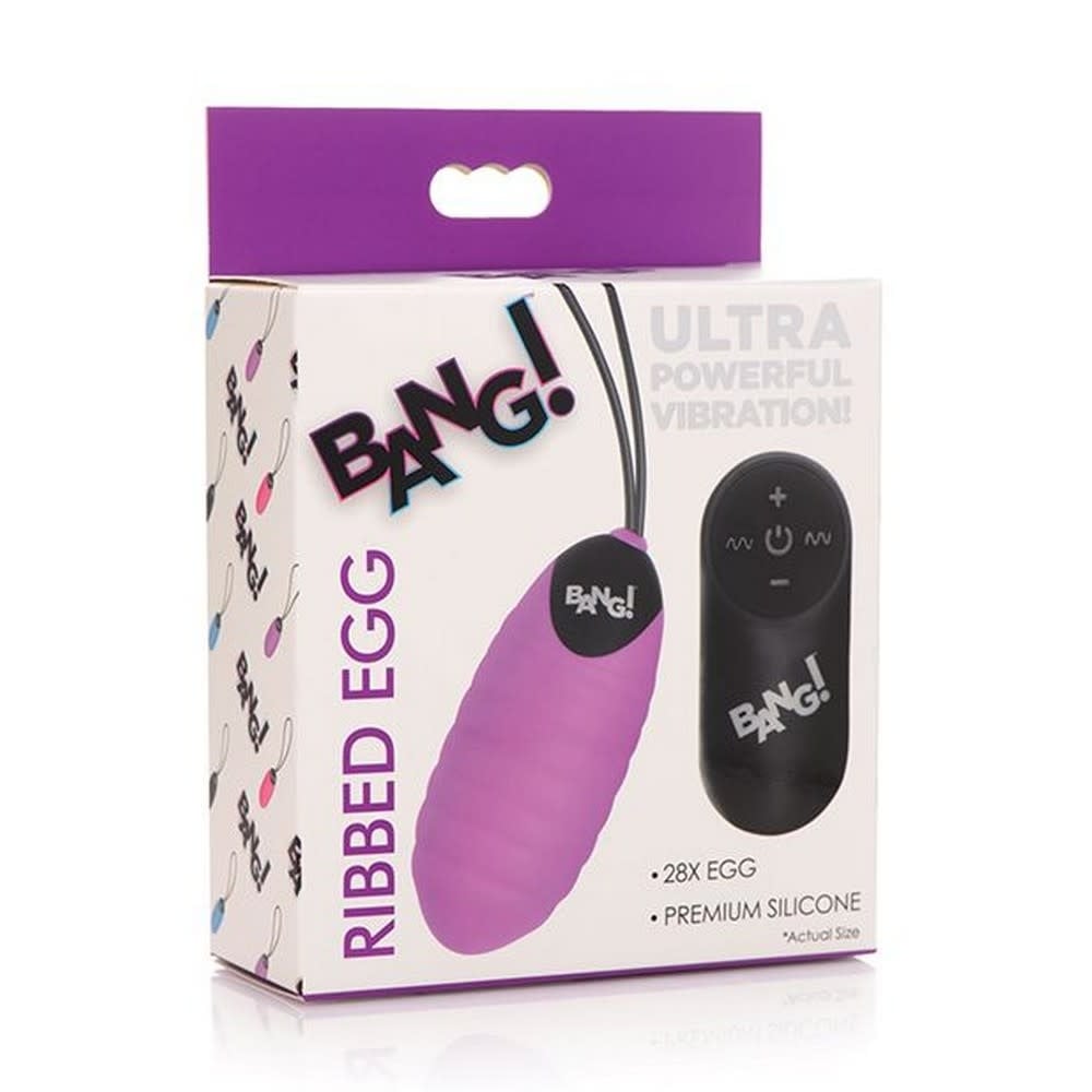 XR Brands Bang! 28X Ribbed Silicone Egg w/ Remote Control
