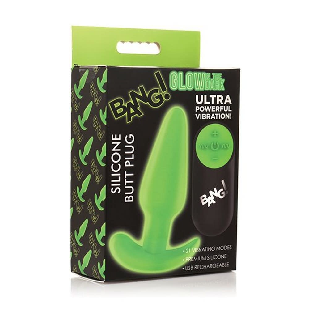 XR Brands Bang! Glow in the Dark 21X Remote Controlled Butt Plug