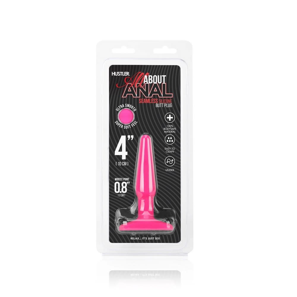 Hustler Toys All About Anal Seamless Silicone 4" Butt Plug (Pink)