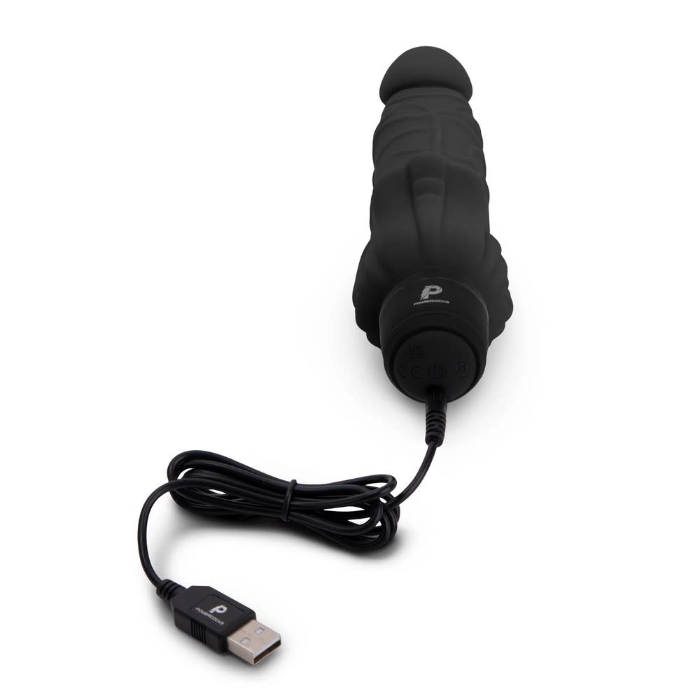 Electric Novelties PowerCock 7" Vibe with Clitoral Stimulator (Black)