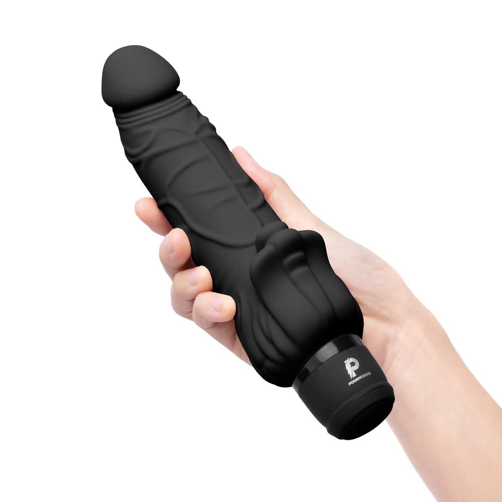 Electric Novelties PowerCock 7" Vibe with Clitoral Stimulator (Black)