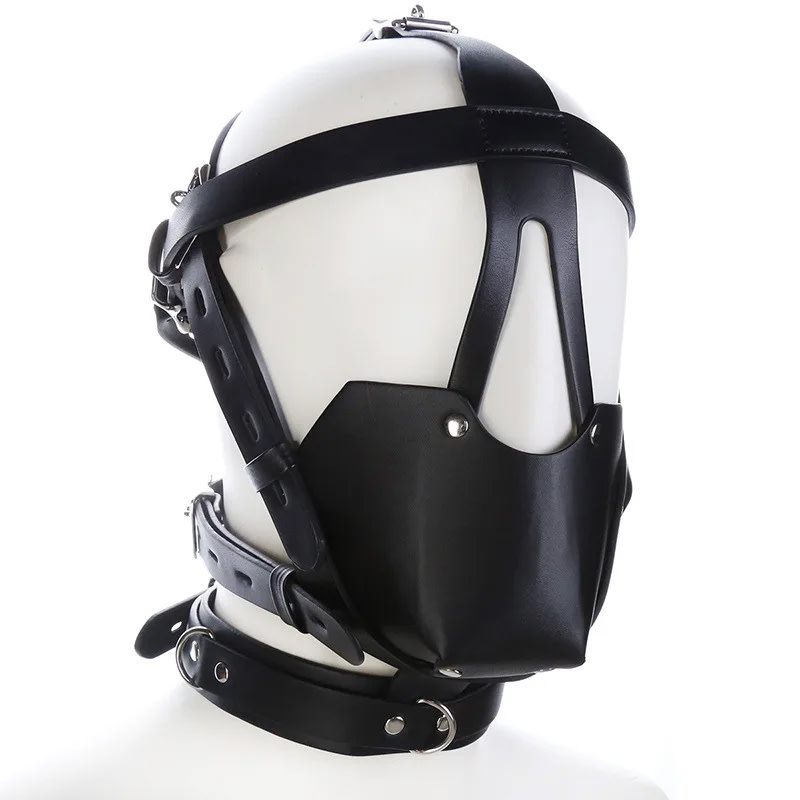 Premium Products Bondage Muzzle Hood with Collar