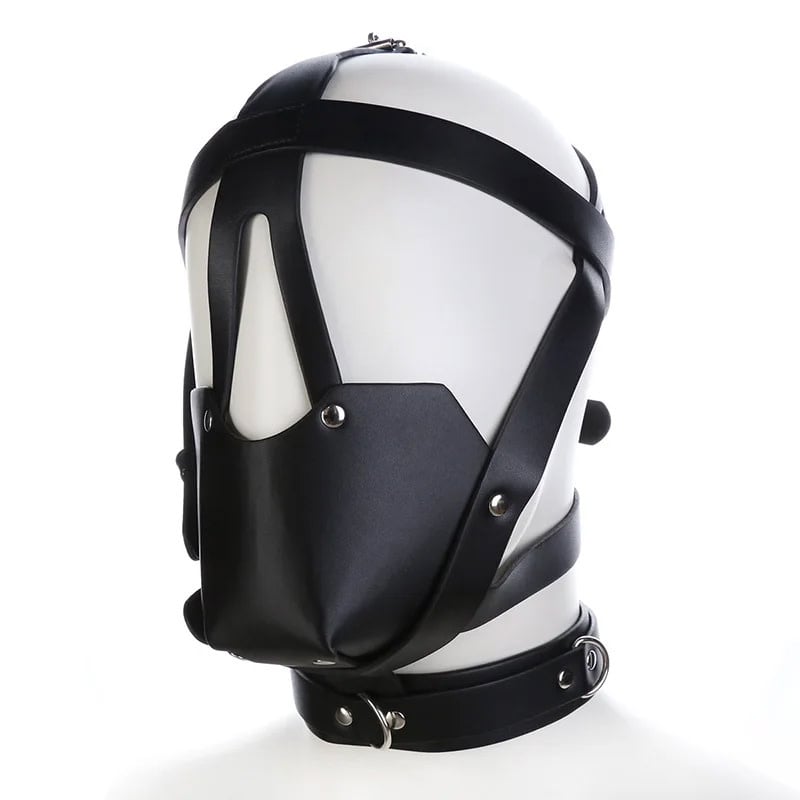 Premium Products Bondage Muzzle Hood with Collar