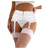 ComeOn Dear Sheer with Hook Garterbelt (White)