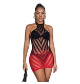 ComeOn Dear Black & Red Ombre Fishnet Dress