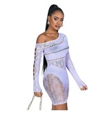 ComeOn Dear Lilac Panel Shorts Catsuit