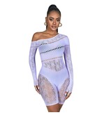 ComeOn Dear Lilac Panel Shorts Catsuit