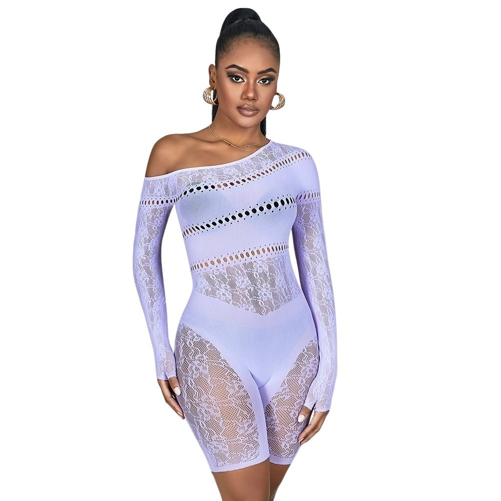 ComeOn Dear Lilac Panel Shorts Catsuit