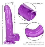 Cal Exotics Size Queen 8" Jelly Dildo (Purple)