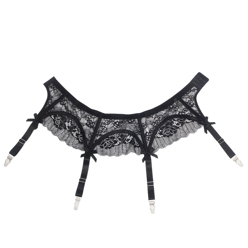 ComeOn Dear Lace Garterbelt with Bow (Black)