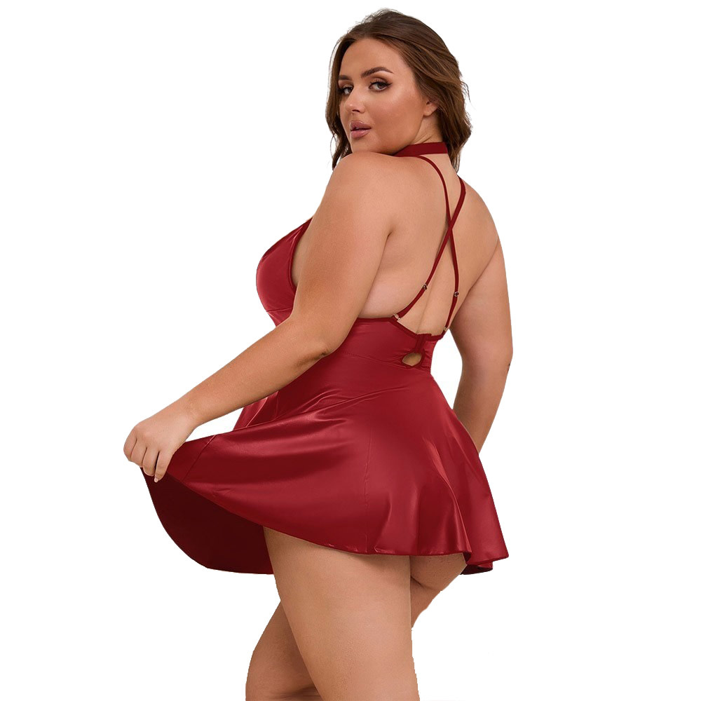 ComeOn Dear Red Wetlook Babydoll Dress