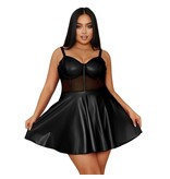 Wetlook Underwire Babydoll with Mesh Panels