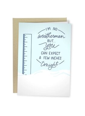 Sleazy Greetings Greeting Card: Expect a Few Inches