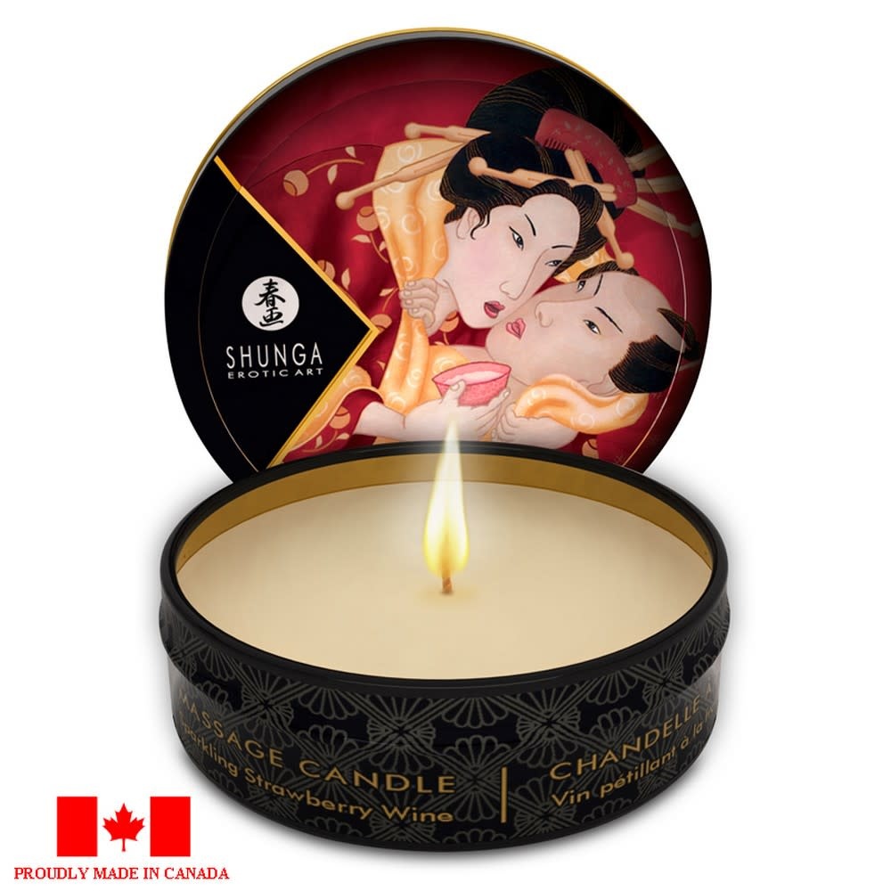 Shunga Shunga Mini Massage Candle 1 oz (Sparkling Strawberry Wine)