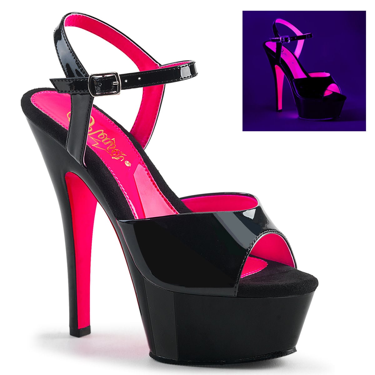 Pleaser USA KISS-209TT Platform Two Tone Ankle Strap Sandal