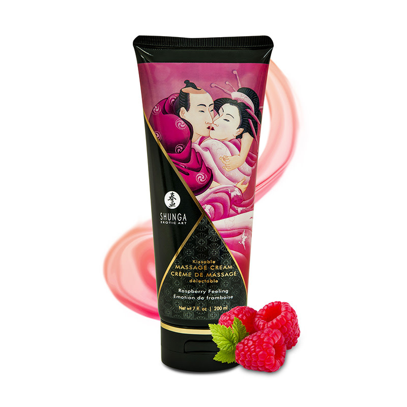 Shunga Shunga Kissable Massage Cream Raspberry Feeling 7 oz (200 ml)