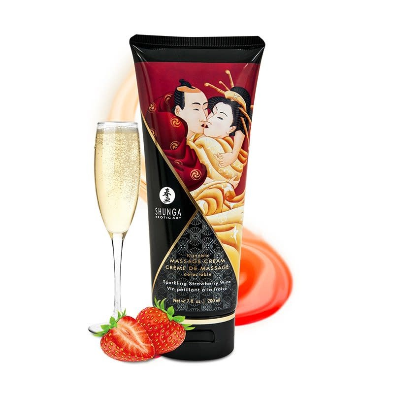 Shunga Shunga Kissable Massage Cream Strawberry Wine 7 oz (200  ml)