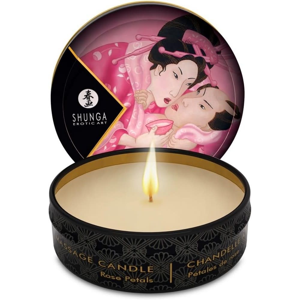 Shunga Shunga Mini Massage Candle 1 oz (Rose Petals)