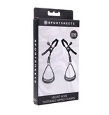 Sportsheets Velvet Noir Tuggable Nipple Clamps