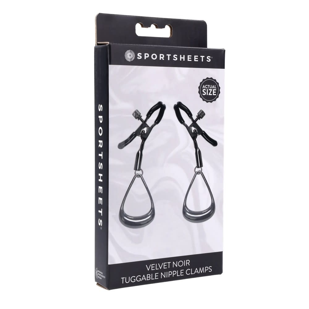 Sportsheets Velvet Noir Tuggable Nipple Clamps