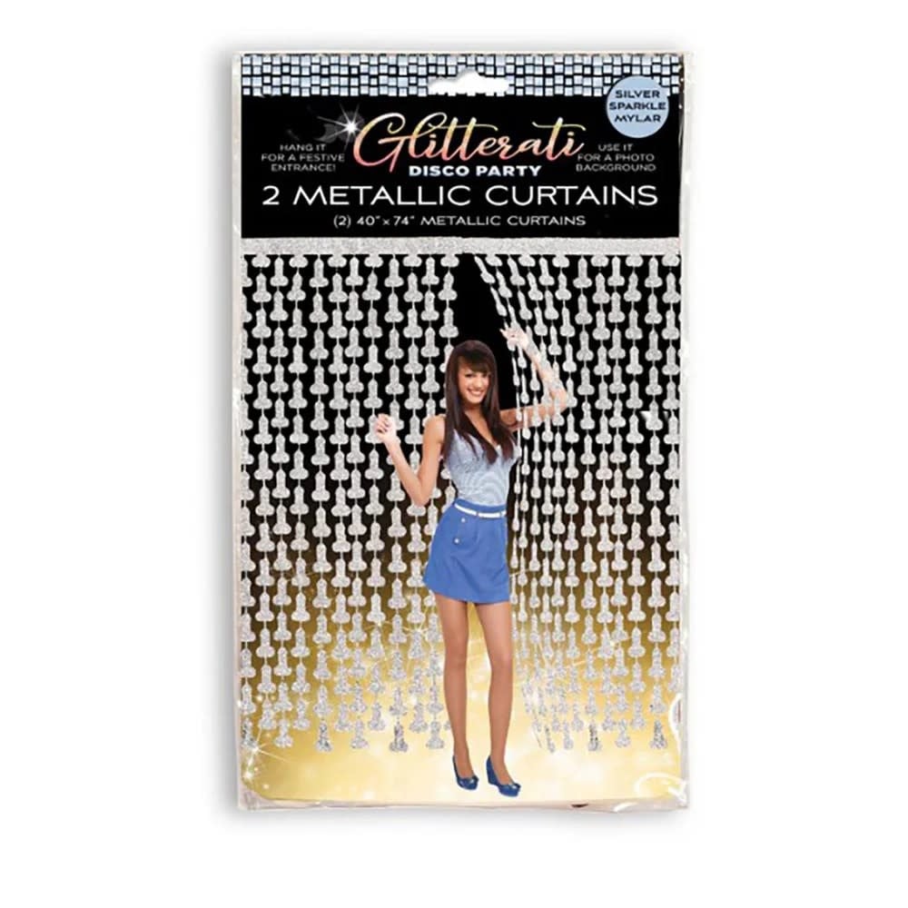 Little Genie Glitterati Disco Penis Metallic Foil Curtain Set
