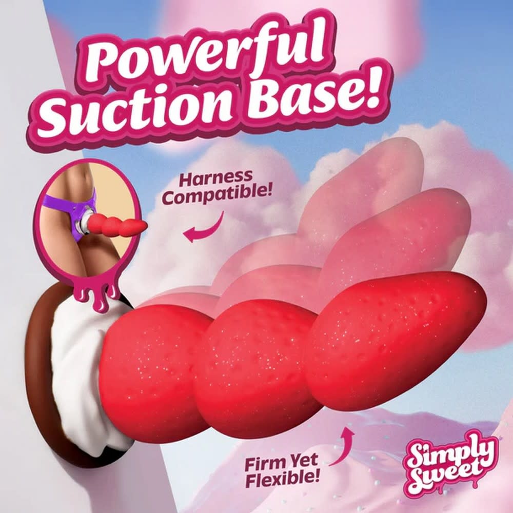 XR Brands Simply Sweet: Strawberry Sweet Cream Silicone Dildo