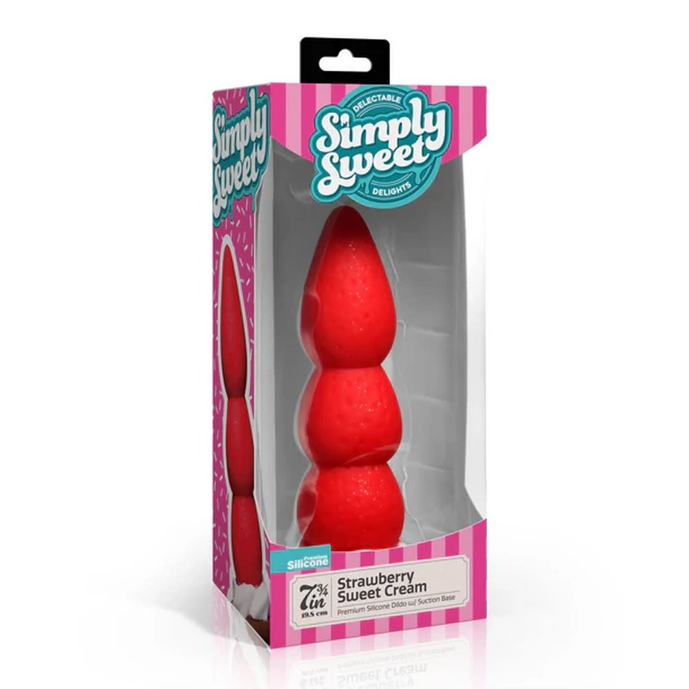 XR Brands Simply Sweet: Strawberry Sweet Cream Silicone Dildo