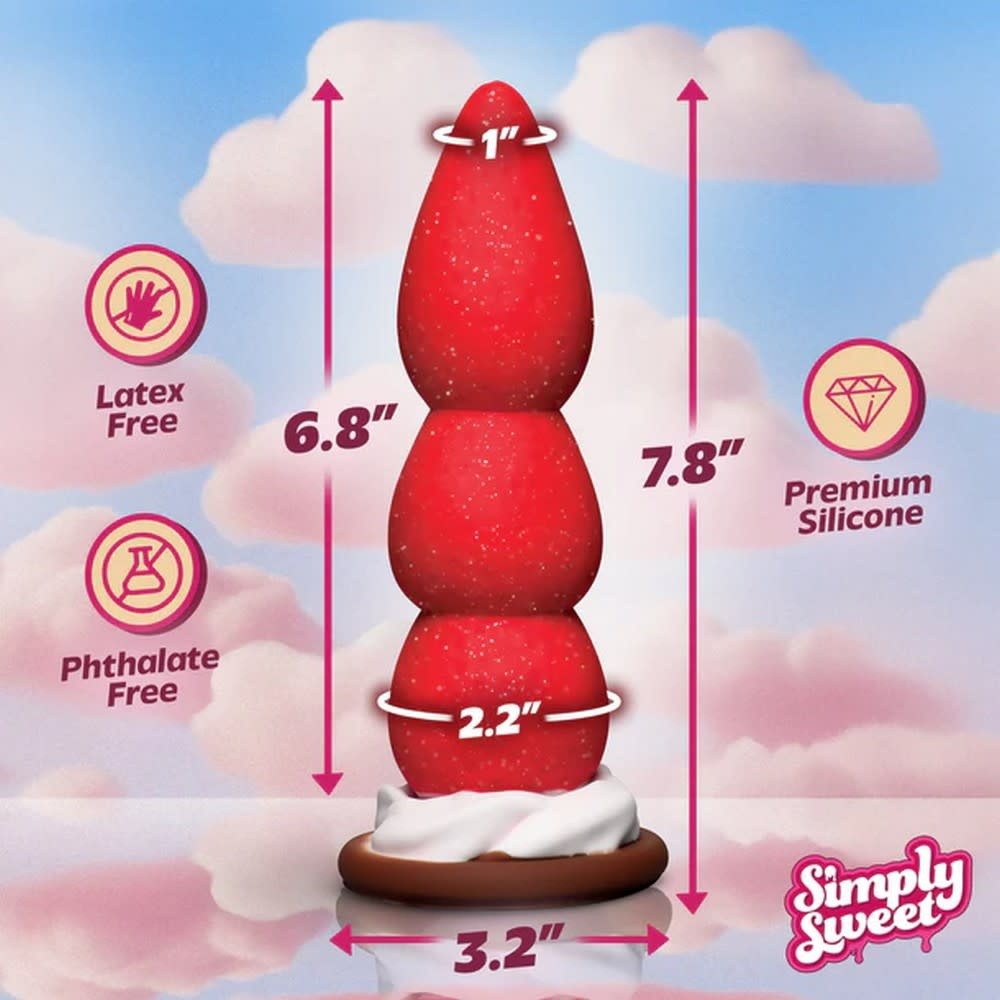 XR Brands Simply Sweet: Strawberry Sweet Cream Silicone Dildo