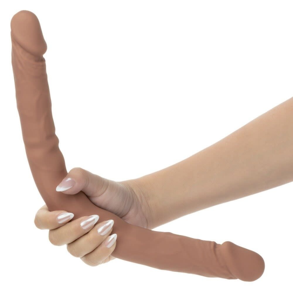 Cal Exotics Silicone Studs 16" Bend/Hold Double Dual Dong (Brown)