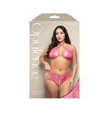 Fantasy Lingerie Opulence Halter Bra & Crotchless Pearl Panty