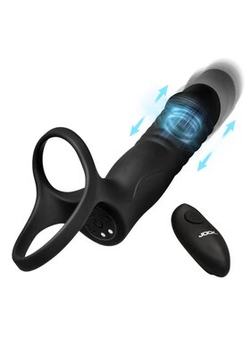XR Brands JOCK Double Thrust Thrusting & Vibrating Double Penetration C-Ring