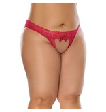 Coquette International Lingerie Untie Me Open Back Crotchless Panty (Red)
