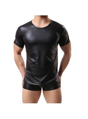 Classic Black Wetlook Tee Shirt