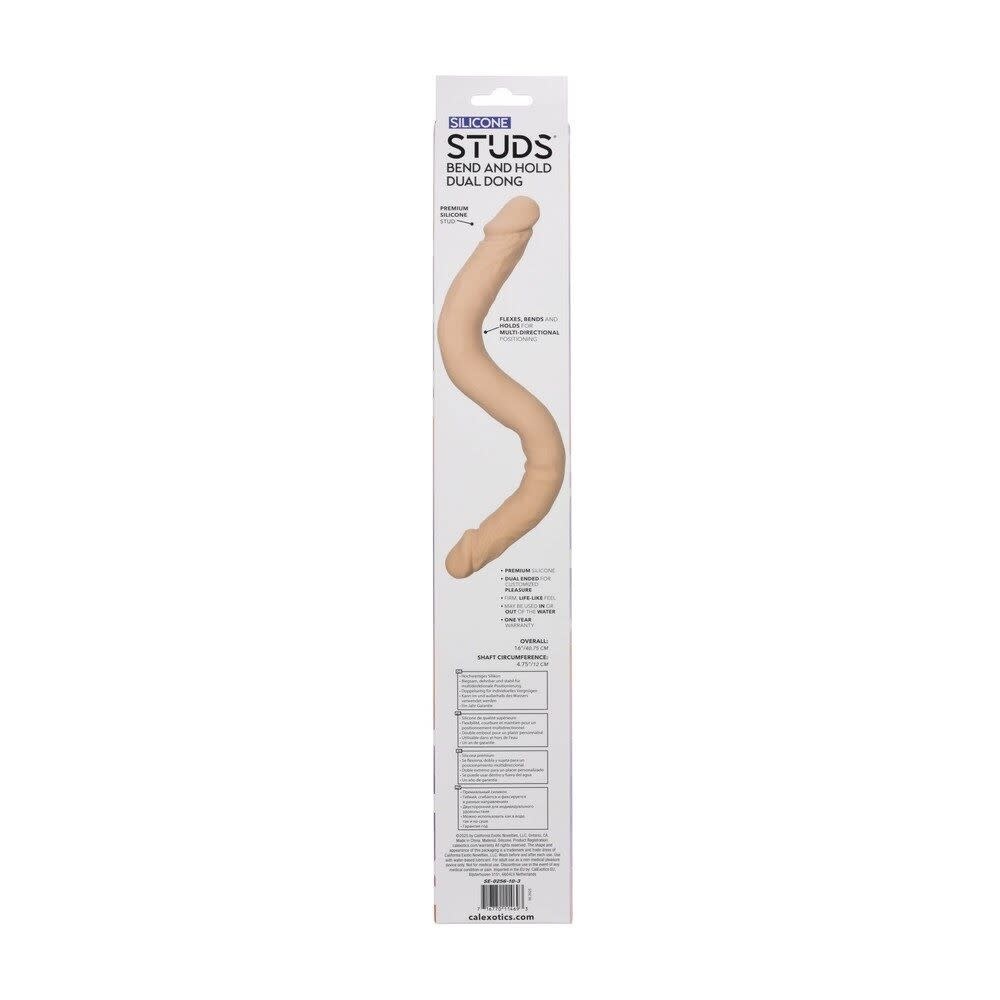 Cal Exotics Silicone Studs 16" Bend/Hold Double Dual Dong (Ivory)