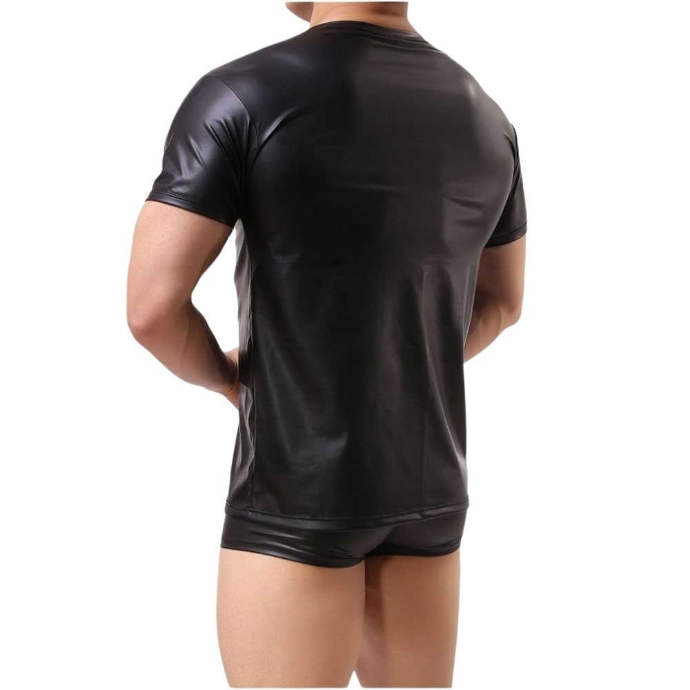 Classic Black Wetlook Tee Shirt