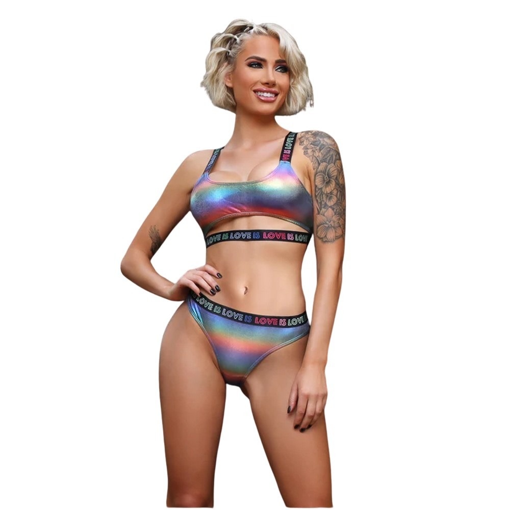 Fantasy Lingerie Vibes Love is Love Crop Top & Panty
