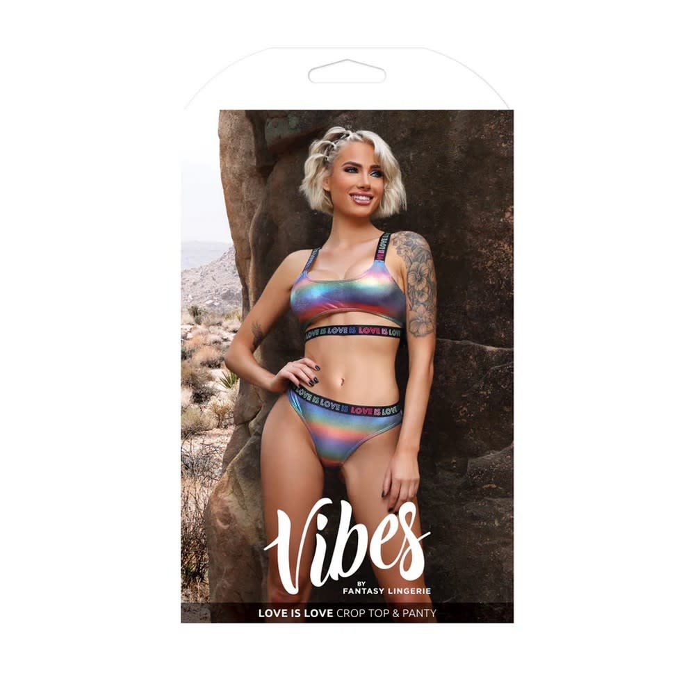 Fantasy Lingerie Vibes Love is Love Crop Top & Panty