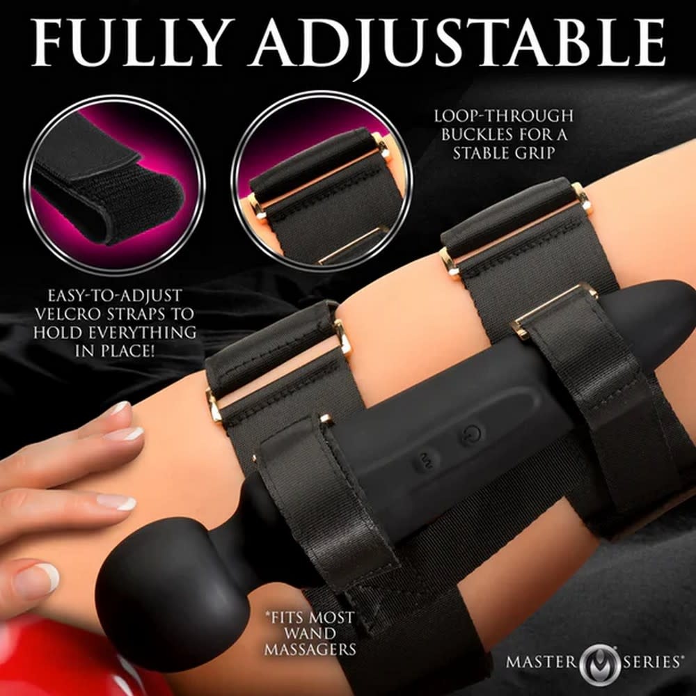 XR Brands Master Series Thunderstick Thigh Strap Vibrating Wand w/Remote
