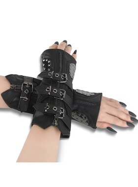 Pleaser USA Demonia Rivet & Zip Faux Leather Arm Warmers