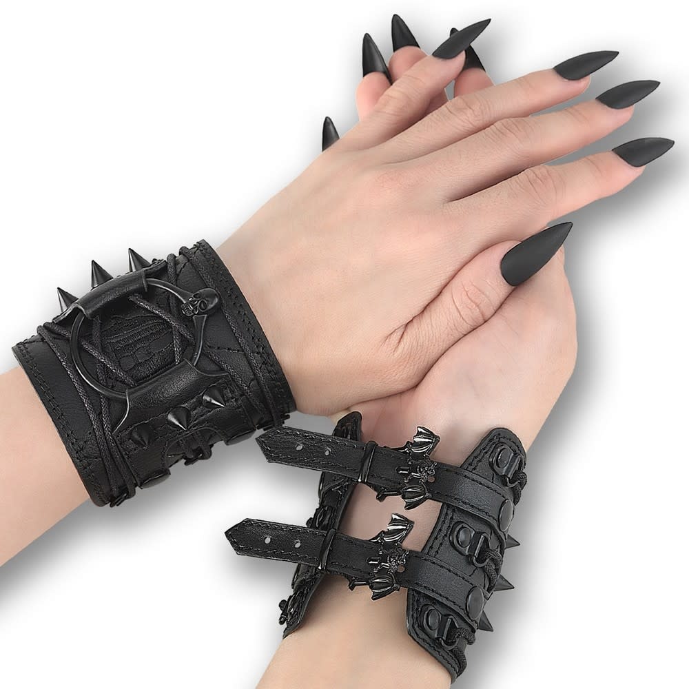 Pleaser USA Demonia Darkwing Bat Buckle Wrist Cuffs