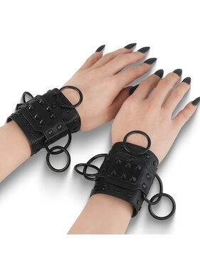 Pleaser USA Demonia Chaos Rings Faux Leather Wrist Cuffs