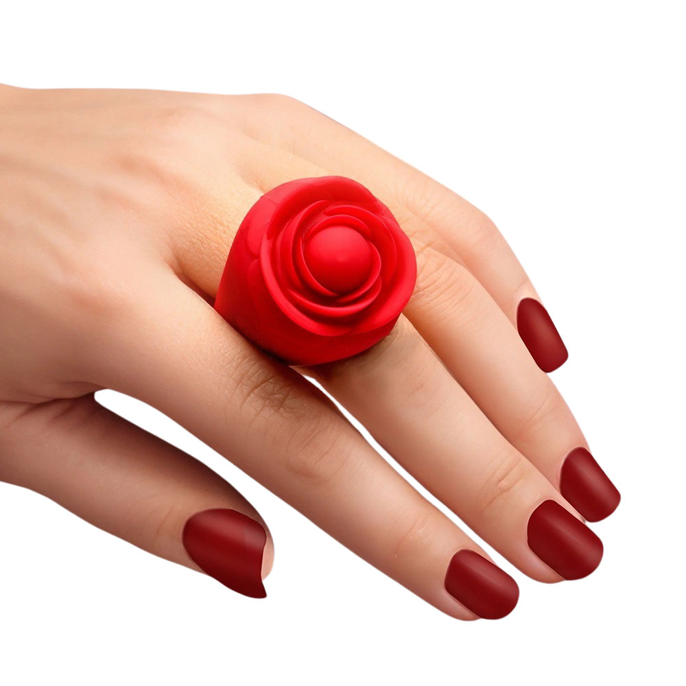XR Brands Bloomgasm Rose Ring Discreet Finger Vibrator