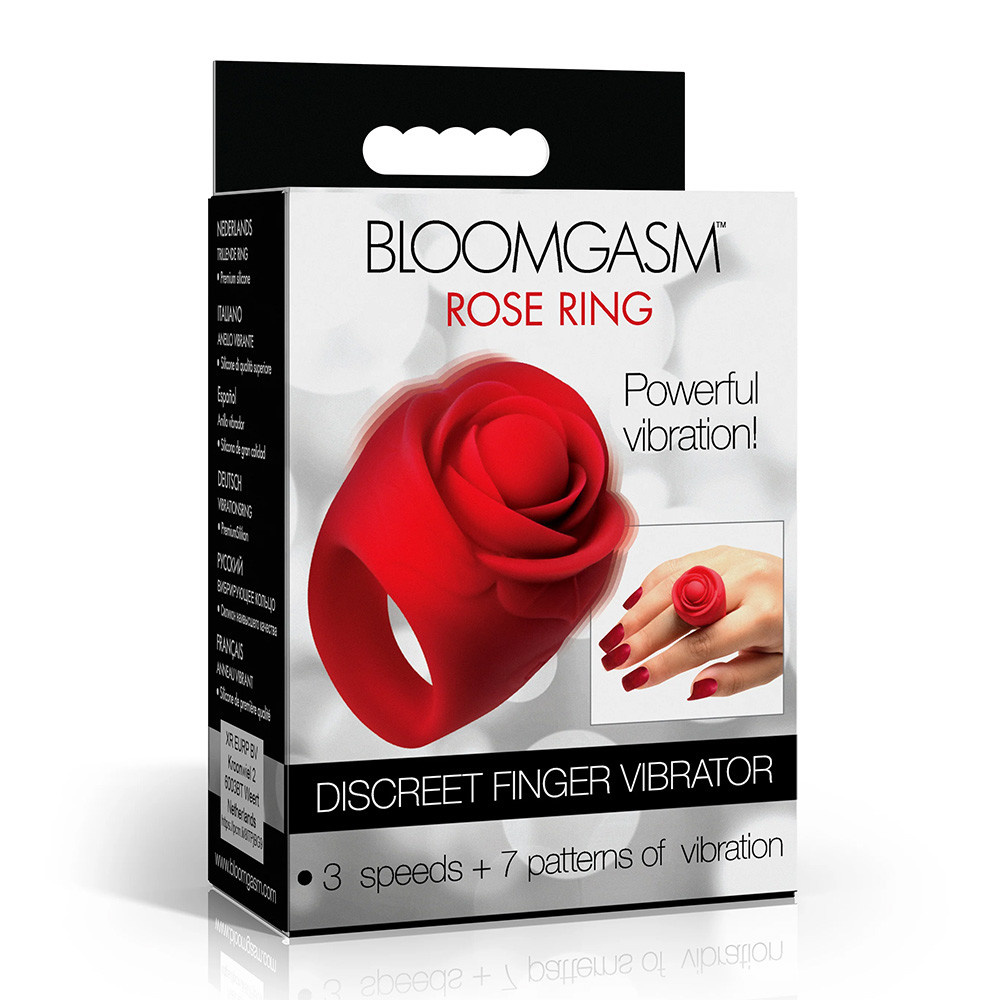XR Brands Bloomgasm Rose Ring Discreet Finger Vibrator