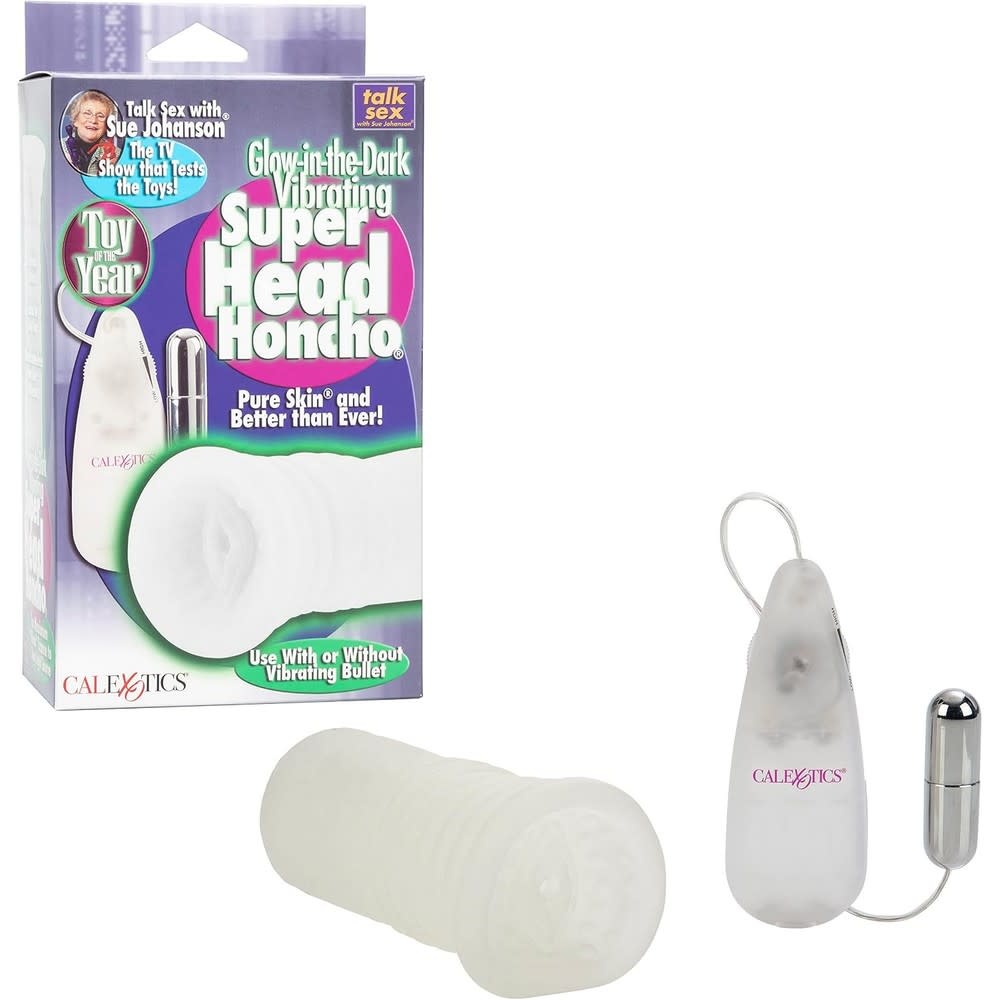 Cal Exotics Sue Johanson Vibrating Head Honcho White Glow in the Dark