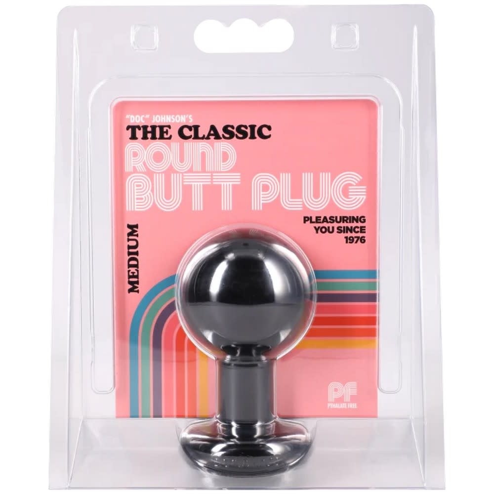 Doc Johnson Toys The Classic Round Butt Plug  - Medium (Black)