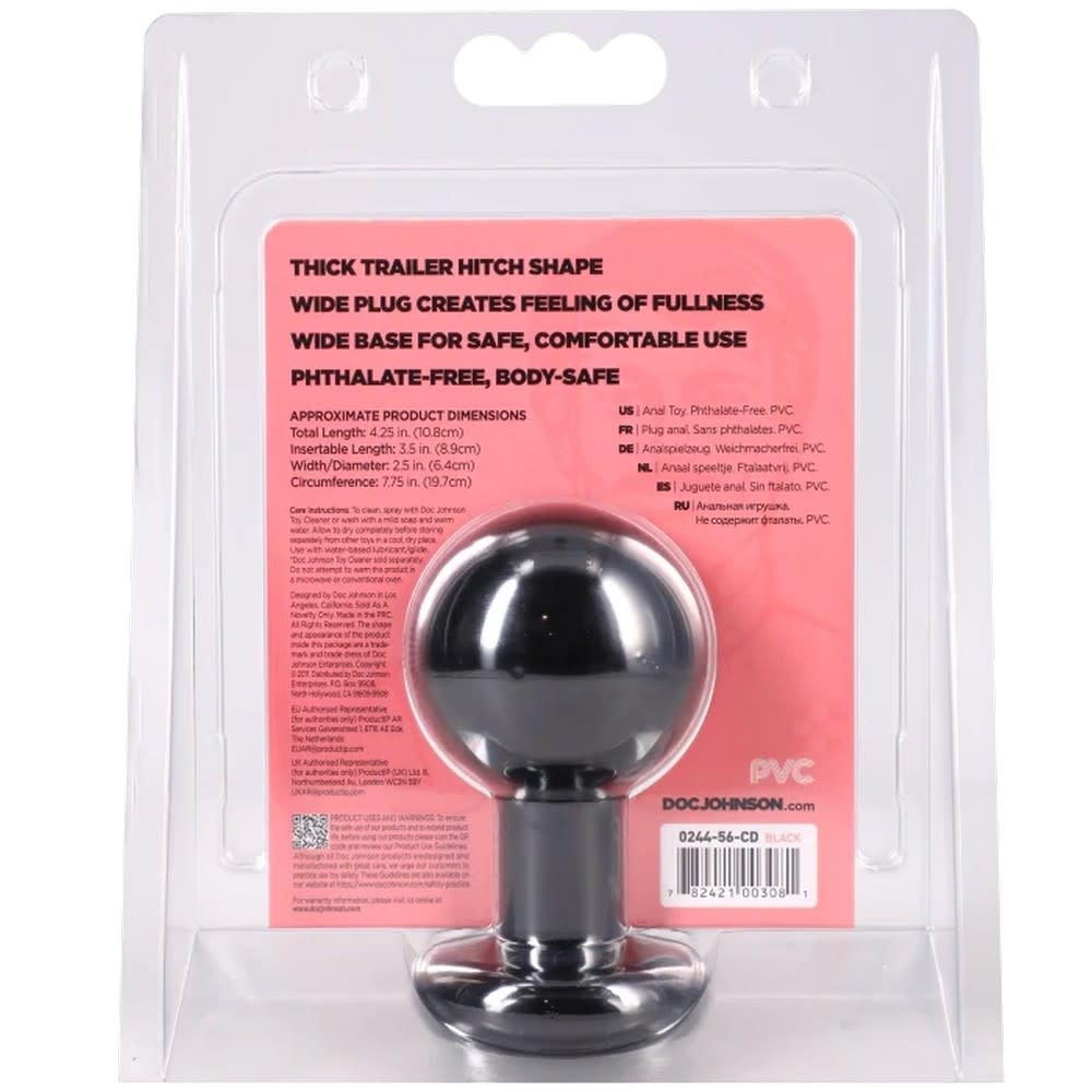 Doc Johnson Toys The Classic Round Butt Plug  - Medium (Black)